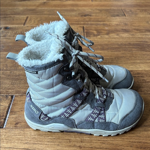 Xero Shoes Alpine Snow Boots Frost Gray Purple Barefoot Minimalist